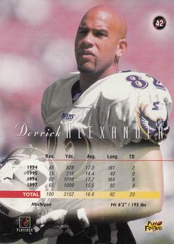 1998 Playoff Prestige Retail #42 Derrick Alexander Back