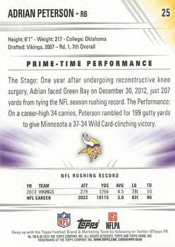 2014 Topps Prime #25 Adrian Peterson Back