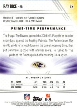 2014 Topps Prime #39 Ray Rice Back