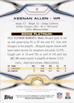 2014 Topps Platinum #8 Keenan Allen Back