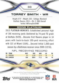 2014 Topps Platinum #88 Torrey Smith Back