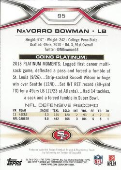 2014 Topps Platinum #95 NaVorro Bowman Back