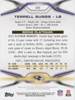 2014 Topps Platinum #96 Terrell Suggs Back