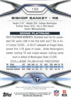 2014 Topps Platinum #132 Bishop Sankey Back