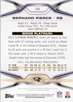 2014 Topps Platinum #36 Bernard Pierce Back