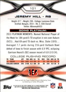 2014 Topps Platinum #101 Jeremy Hill Back