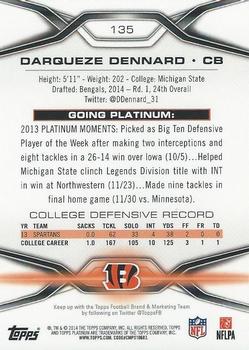 2014 Topps Platinum #135 Darqueze Dennard Back