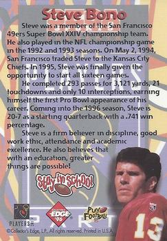 1996 Sega Sports NFL Players Party #NNO Steve Bono Back