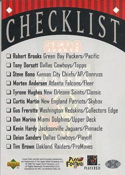 1996 Sega Sports NFL Players Party #NNO Checklist Back