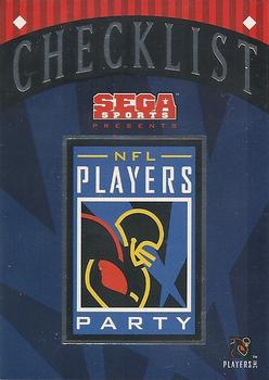 1996 Sega Sports NFL Players Party #NNO Checklist Front