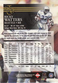 2000 Collector's Edge EG #17 Ricky Watters Back