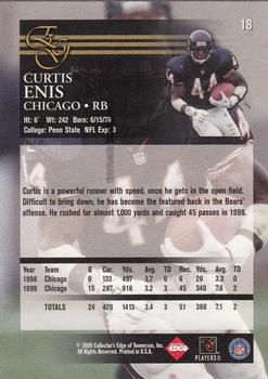2000 Collector's Edge EG #18 Curtis Enis Back