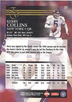 2000 Collector's Edge EG #20 Kerry Collins Back