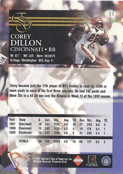 2000 Collector's Edge EG #61 Corey Dillon Back