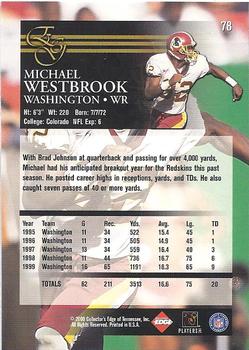 2000 Collector's Edge EG #78 Michael Westbrook Back
