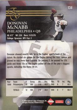 2000 Collector's Edge EG #134 Donovan McNabb Back