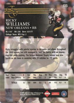 2000 Collector's Edge EG #135 Ricky Williams Back