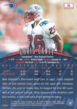 1998 Finest - Refractors #54 Chris Canty Back