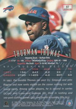 1998 Finest - Refractors #97 Thurman Thomas Back