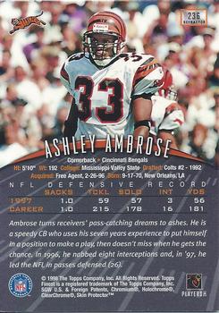 1998 Finest - Refractors #236 Ashley Ambrose Back