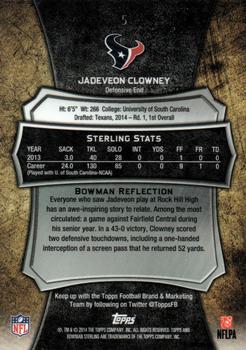 2014 Bowman Sterling #5 Jadeveon Clowney Back