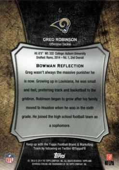 2014 Bowman Sterling #6 Greg Robinson Back