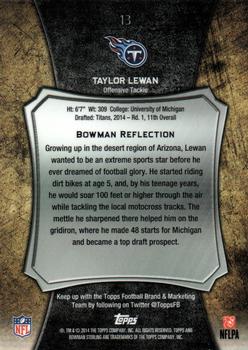 2014 Bowman Sterling #13 Taylor Lewan Back