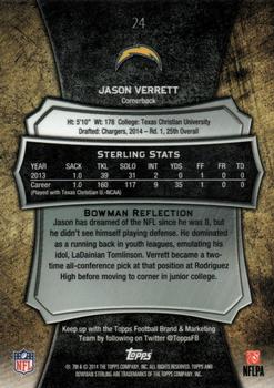 2014 Bowman Sterling #24 Jason Verrett Back
