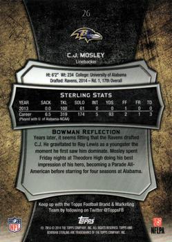 2014 Bowman Sterling #26 C.J. Mosley Back
