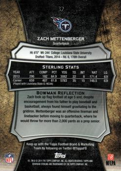 2014 Bowman Sterling #32 Zach Mettenberger Back
