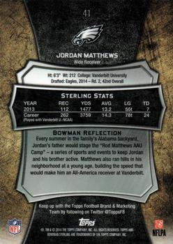 2014 Bowman Sterling #41 Jordan Matthews Back