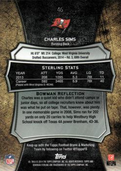 2014 Bowman Sterling #46 Charles Sims Back