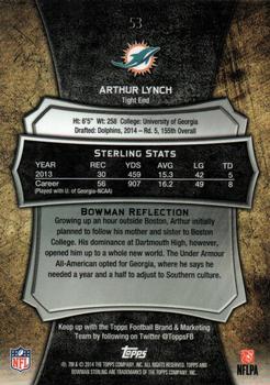 2014 Bowman Sterling #53 Arthur Lynch Back