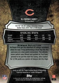 2014 Bowman Sterling #57 Ka'Deem Carey Back