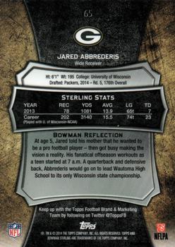 2014 Bowman Sterling #65 Jared Abbrederis Back