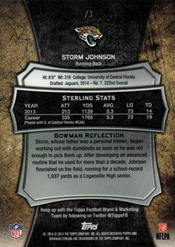 2014 Bowman Sterling #73 Storm Johnson Back