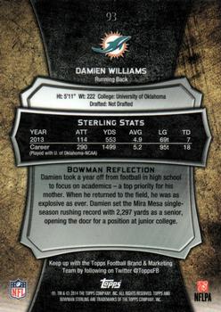 2014 Bowman Sterling #93 Damien Williams Back