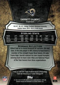 2014 Bowman Sterling #100 Garrett Gilbert Back