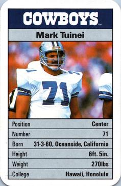 1987 Ace Fact Pack Dallas Cowboys #18 Mark Tuinei Front