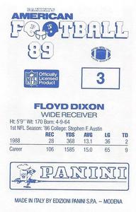 1989 Panini Stickers (UK) #3 Floyd Dixon Back