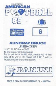 1989 Panini Stickers (UK) #6 Aundray Bruce Back