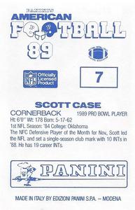 1989 Panini Stickers (UK) #7 Scott Case Back