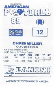 1989 Panini Stickers (UK) #12 Chris Miller Back