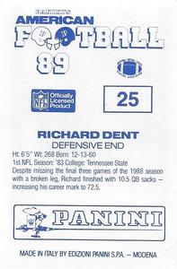 1989 Panini Stickers (UK) #25 Richard Dent Back