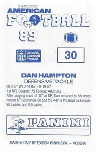 1989 Panini Stickers (UK) #30 Dan Hampton Back