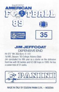 1989 Panini Stickers (UK) #35 Jim Jeffcoat Back