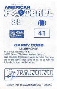 1989 Panini Stickers (UK) #41 Garry Cobb Back