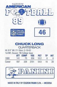 1989 Panini Stickers (UK) #46 Chuck Long Back