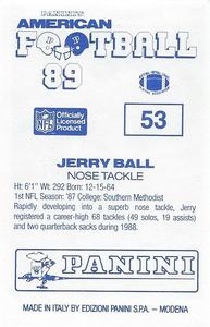 1989 Panini Stickers (UK) #53 Jerry Ball Back