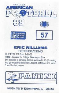1989 Panini Stickers (UK) #57 Eric Williams Back